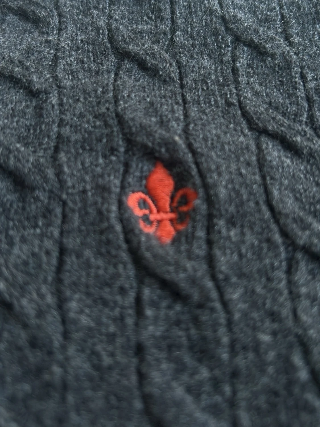 Mörkgrå kabelstickad tröja Morris XS - 1