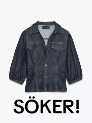 SÖKER denna jeans topp från Zara -  Skriv gärna till mig om ni säljer den i storlek S eller M.🩷