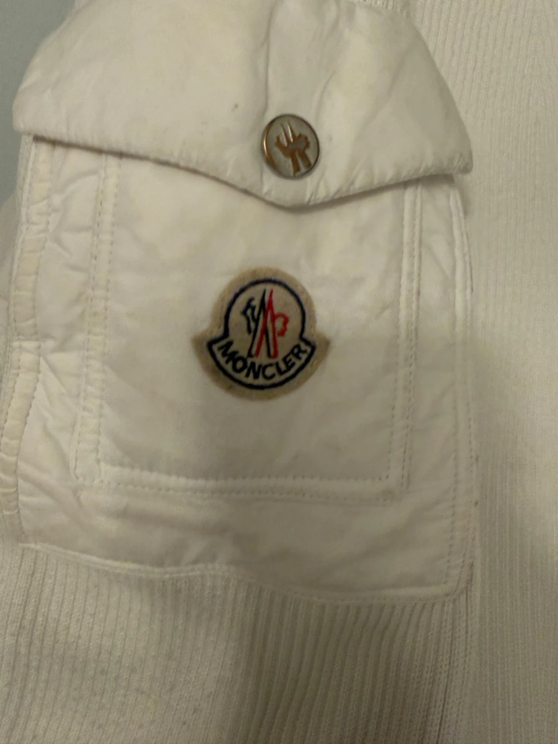 Vit Moncler pufferjacka med huva - 2