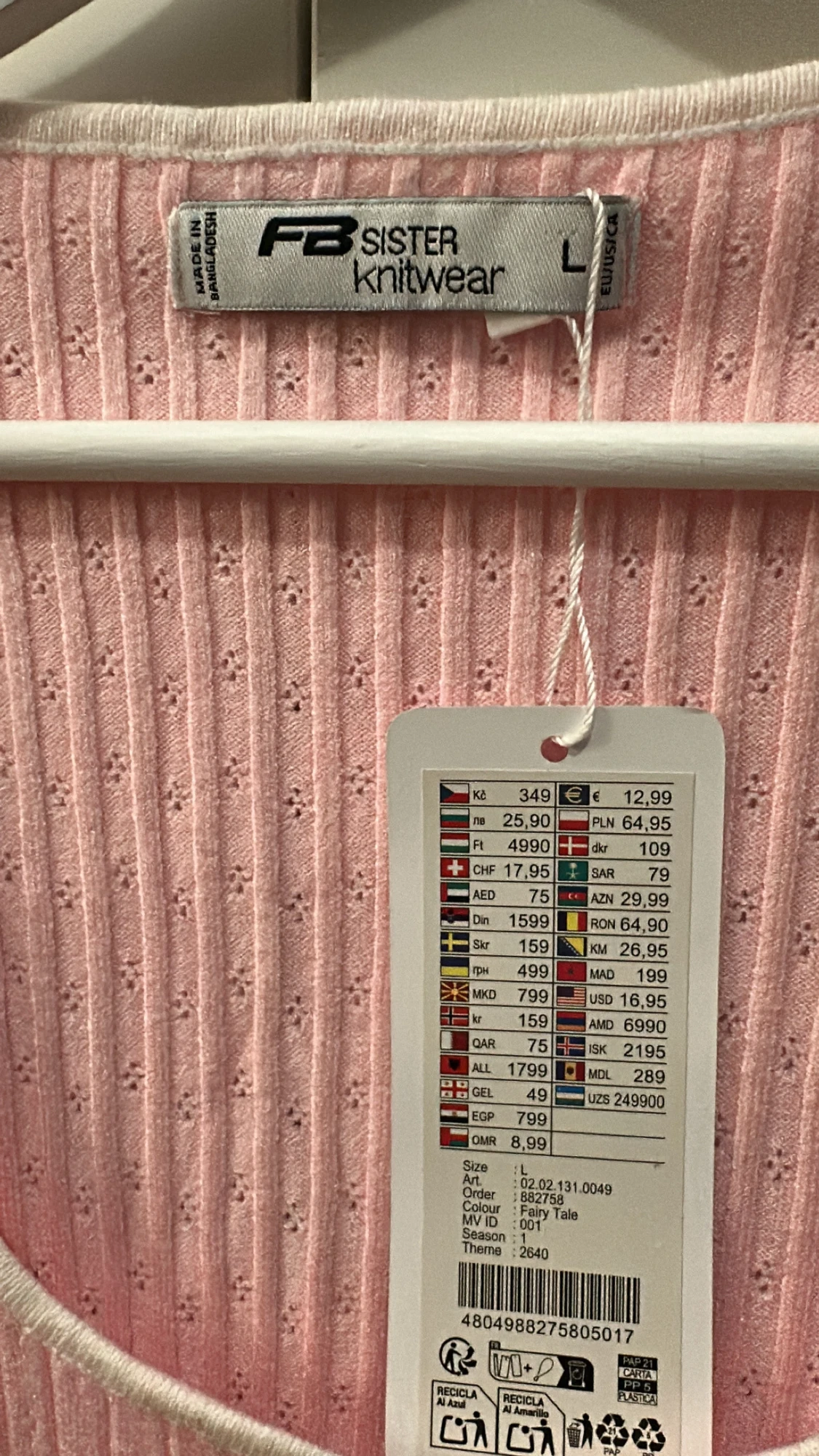 Rosa ribbad kofta från FB Sister - 1