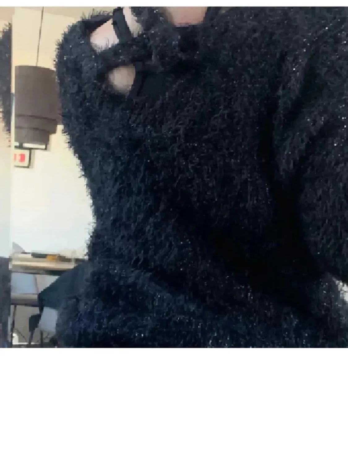 Svart fluffig stickad tröja Sincerely Loved - 4