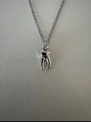 Silverhalsband tand - Perfekta julklappen 🌲  Säljer smycken som skapats som hobby av mig och dottern.   Halskedjor är 50cm.  Bilder på berlock kan vara missvisande så är det viktigt så fråga gärna om mått 🌹  Smycken är inte av äkta guld/silver .   Inga bud godtas då priserna är så billiga❤️