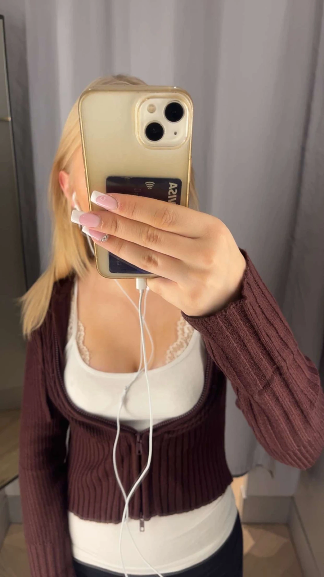 dark red knitted hoodie