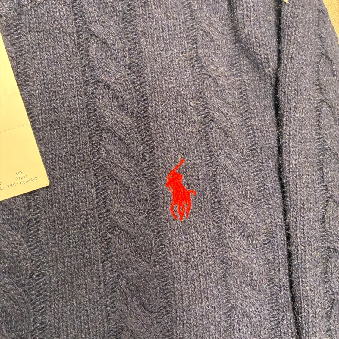 Mörkblå kabelstickad tröja Polo Ralph Lauren - 4