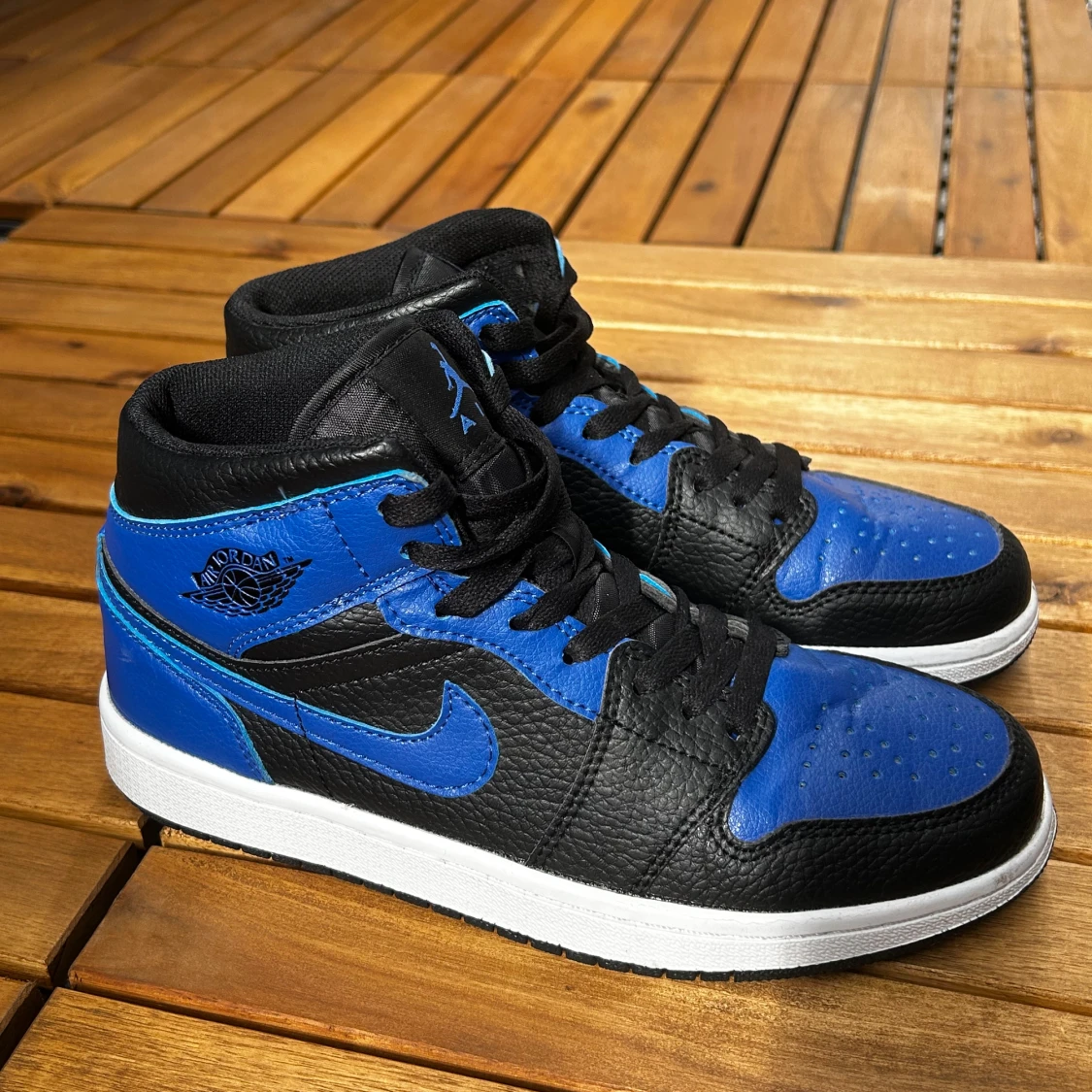 Nike Air Jordan 1 Mid Svart/Blå