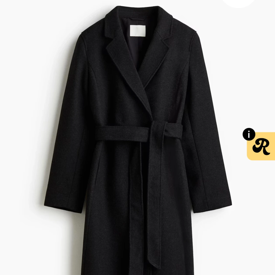 Svart kappa med bälte och slag - 2