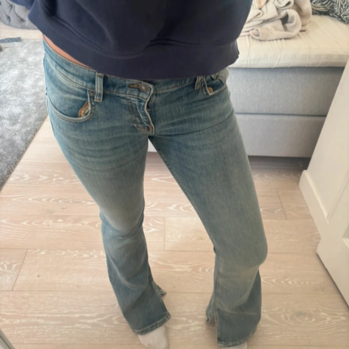 Ljusblå bootcut jeans - 1