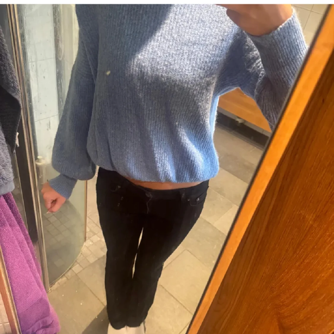 Ljusblå stickad tröja Chelsea Girls