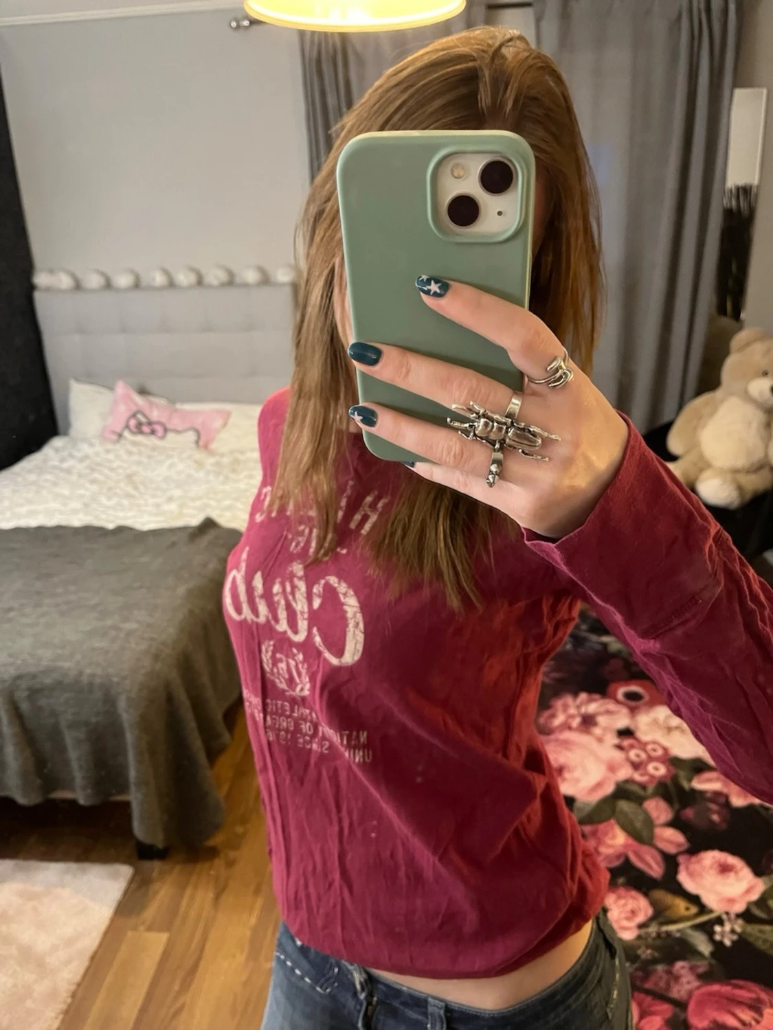 Vinröd långärmad topp  - 2