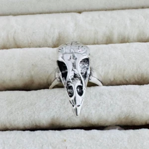 Silvrig ring med fågelskalle-design - Går ej kombinera med andra erbjudande 