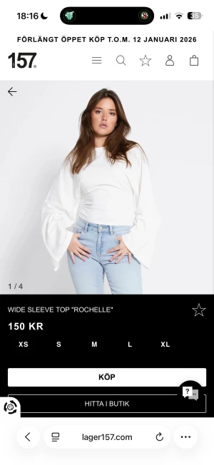 Vit topp med vida ärmar från Lager 157 - Aldrig använt bara testat men inte orkat att retunera. 