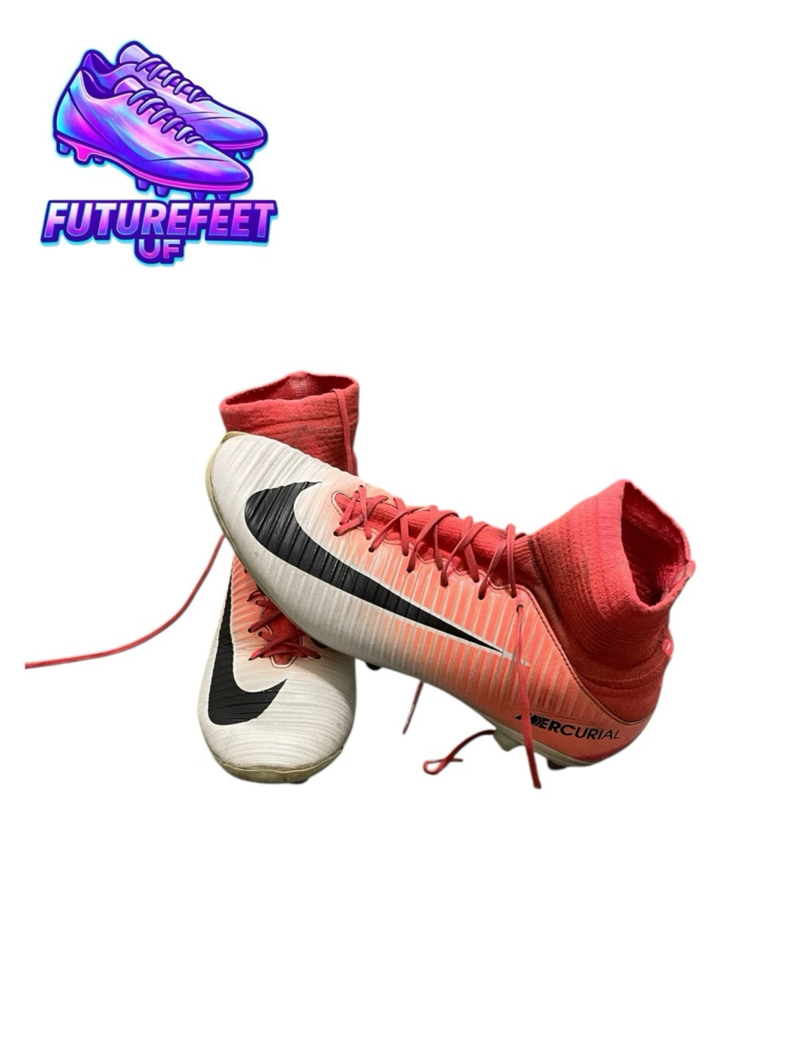 Nike Mercurial fotbollsskor röd/vit - 1