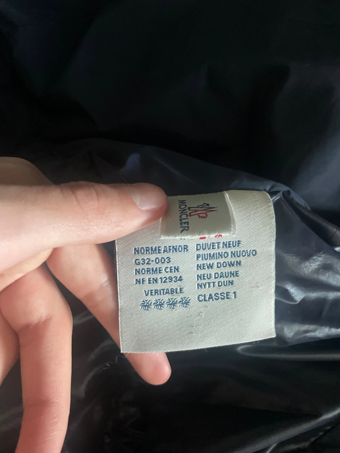 Mörkblå Moncler dunjacka med huva - 5