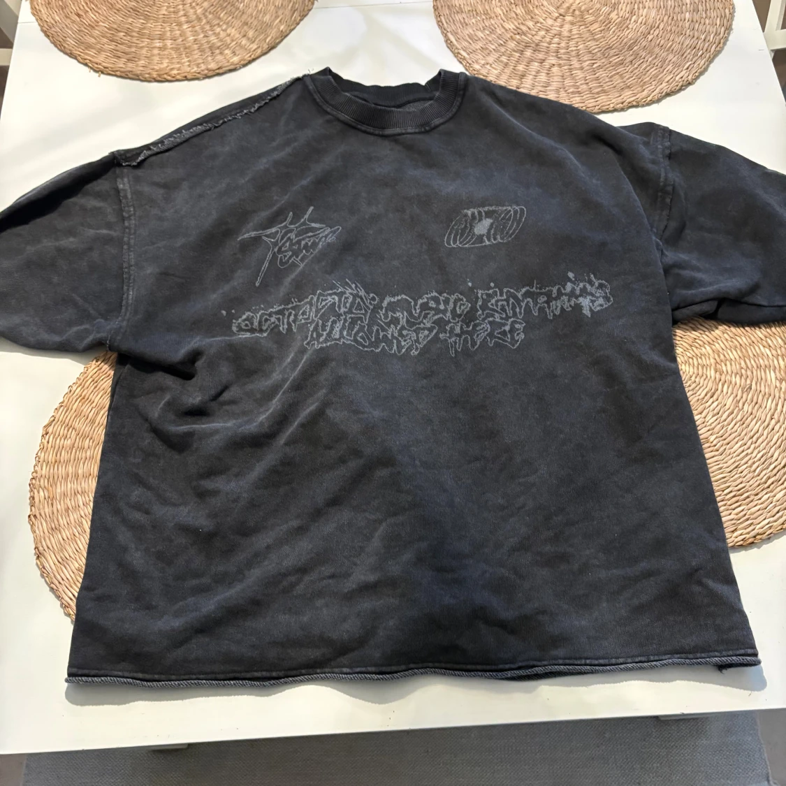 Svart oversized t-shirt med tryck