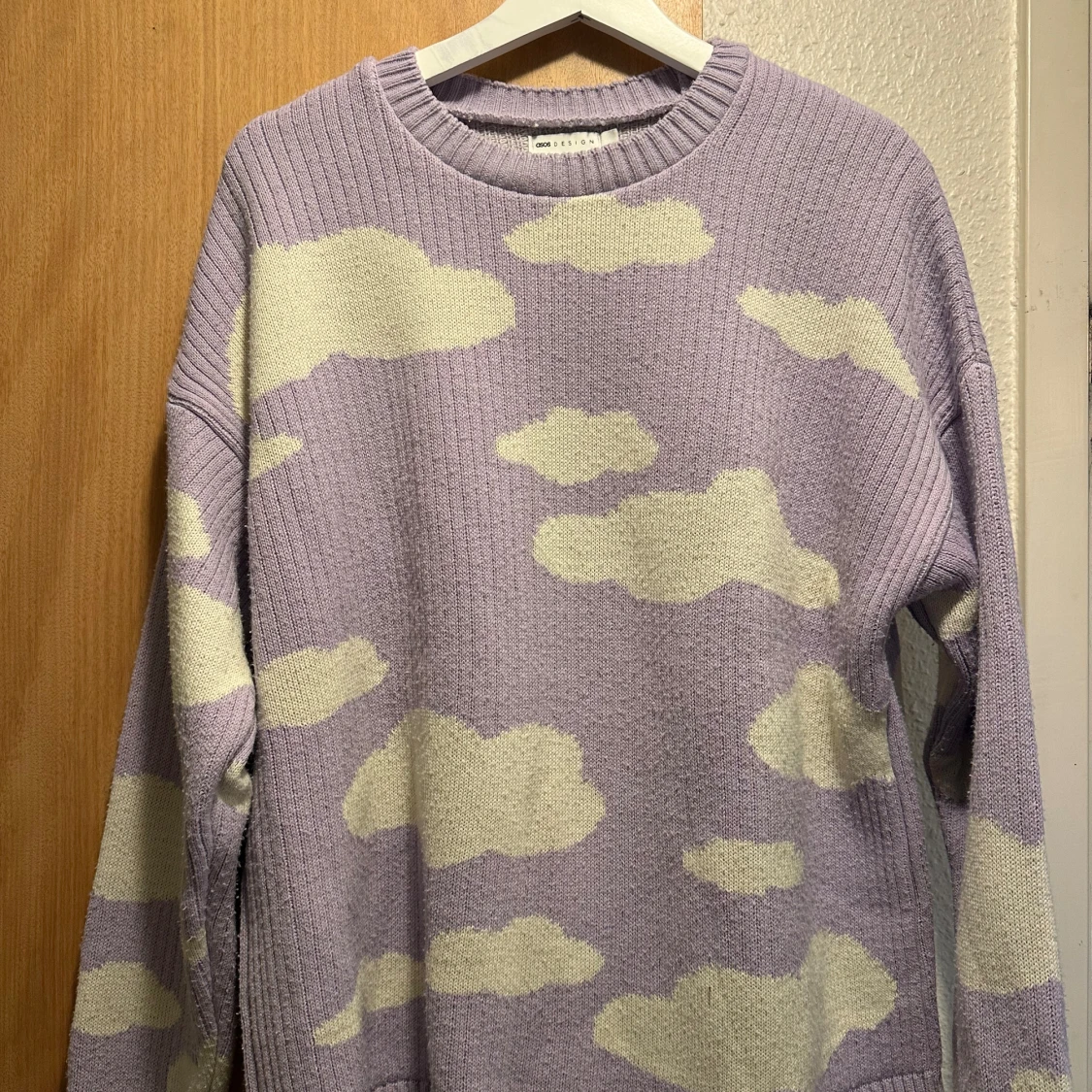 Ljuslila stickad tröja med moln ASOS - 2