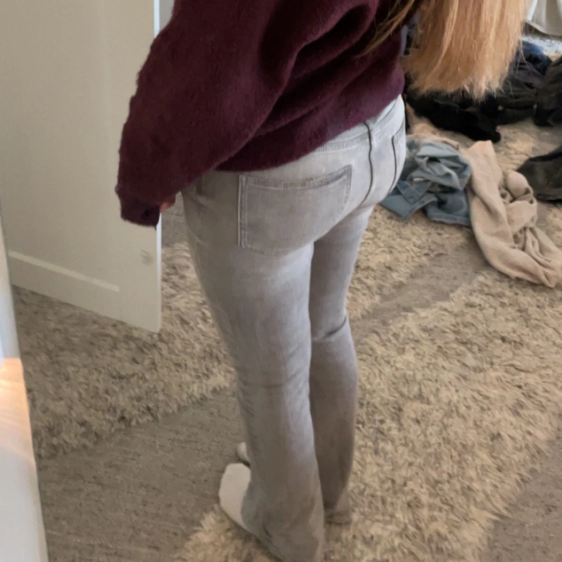 Grå bootcut jeans - 1