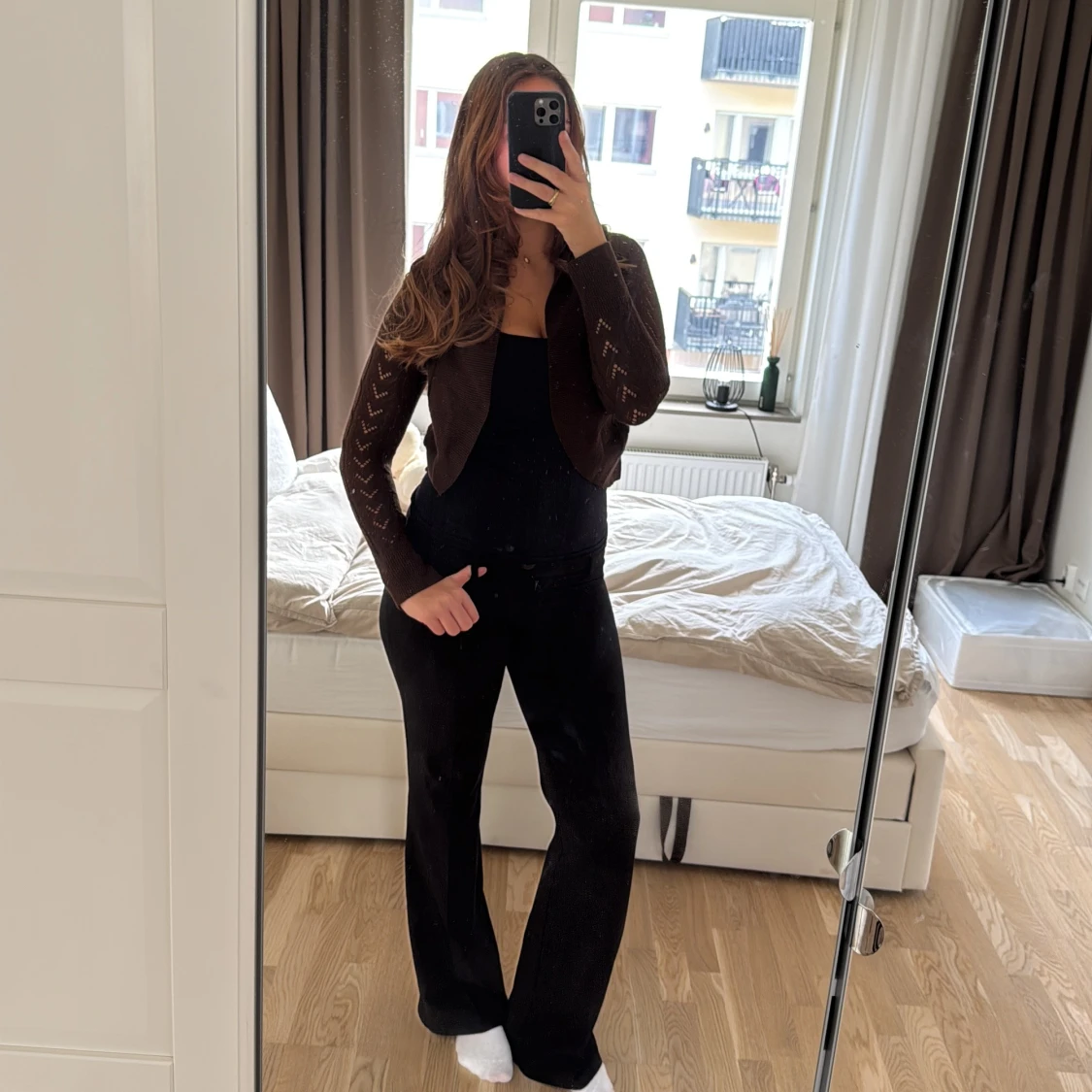 Brun broderad kofta - 2