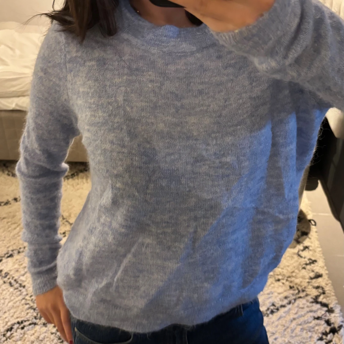 Ljusblå stickad tröja från Object