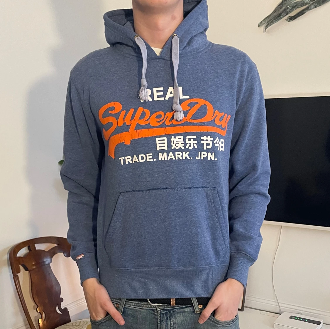 Blå Superdry hoodie 