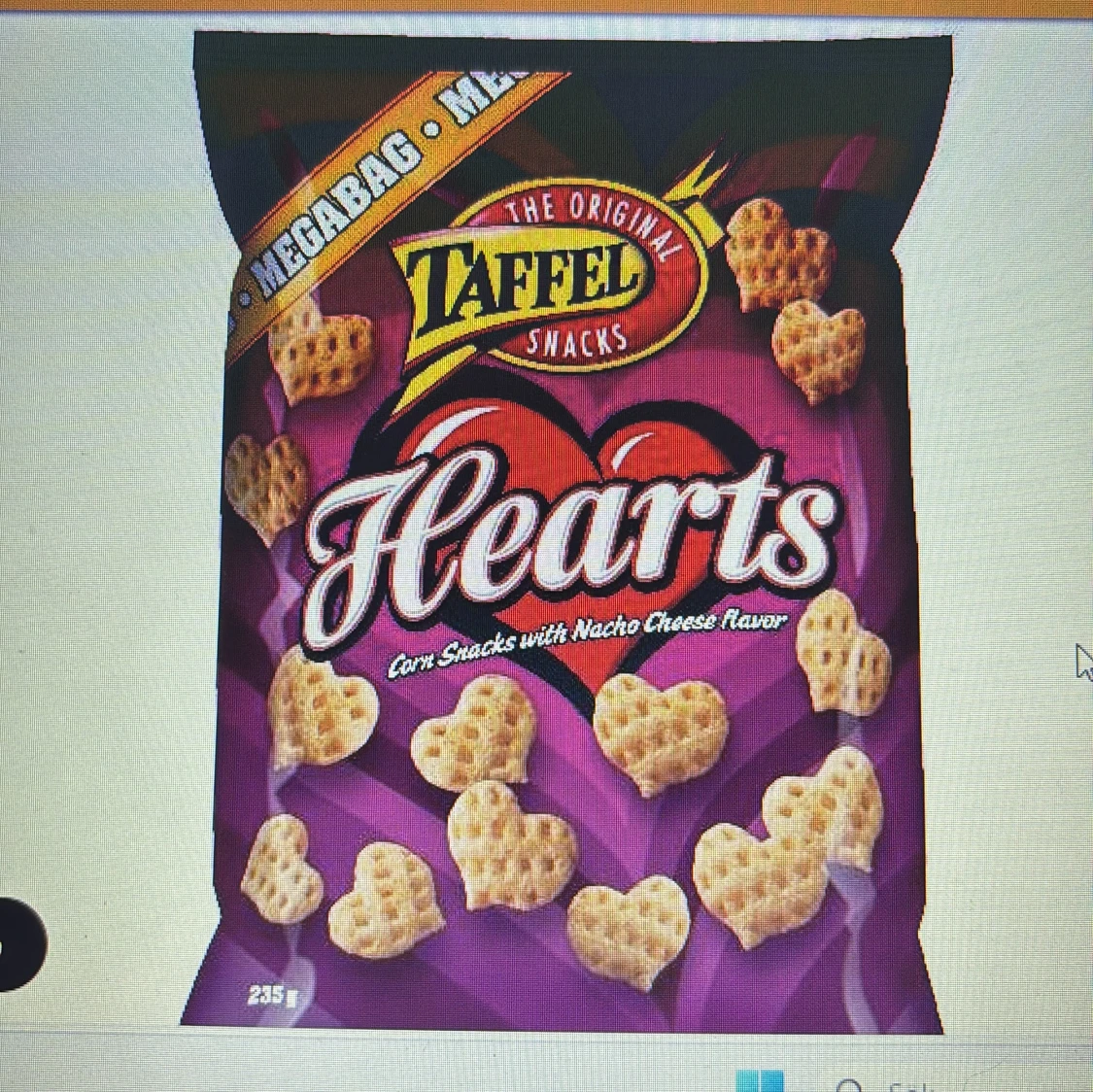 Taffel Hearts Corn Snacks Nacho Cheese 235g