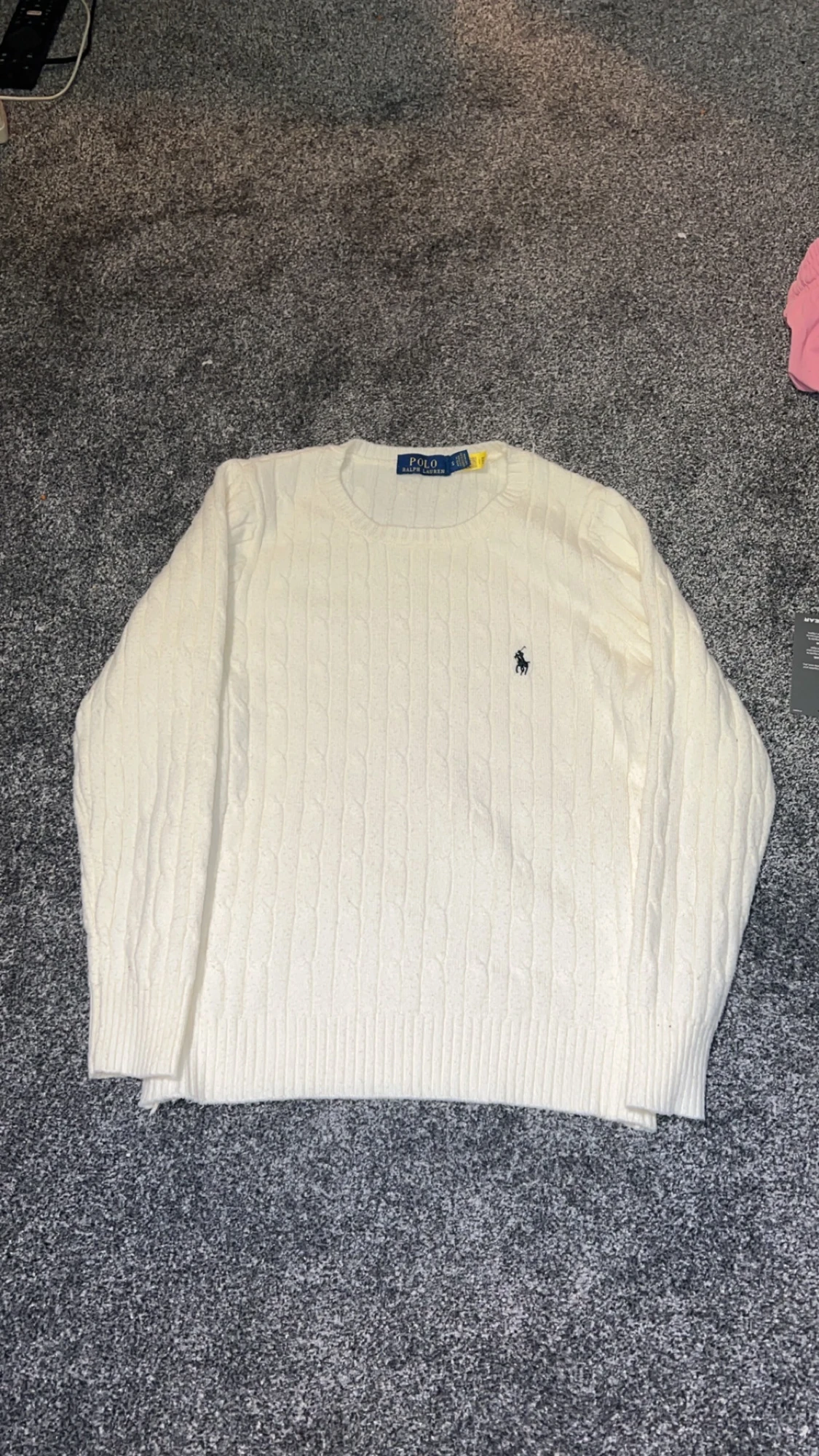 Vit stickad tröja från Polo Ralph Lauren