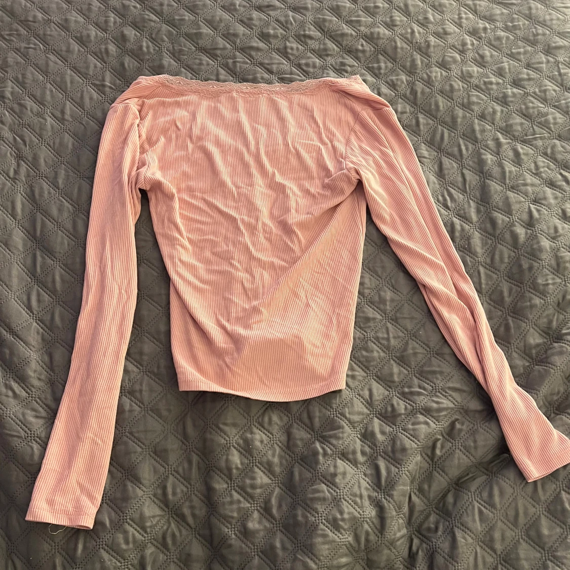 Rosa ribbad långärmad topp Stradivarius - 1