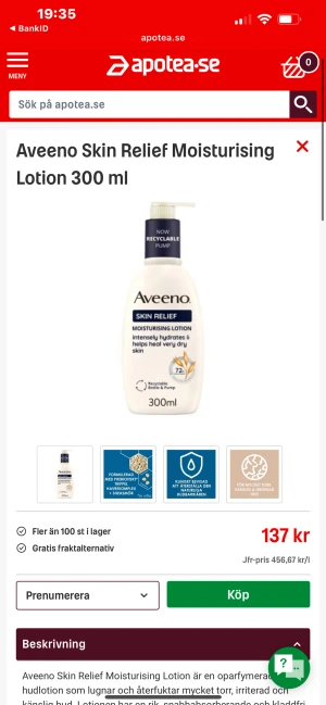 Aveeno Skin Relief Moisturising Lotion - Har oljan i samma serie (som är helt underbar) men tyckte tyvärr inte att doften på den här var behaglig så använde endast en gång - precis som ny! Den var annars väldigt mjukgörande och har en havredoft för den som gillar! 🥰💛