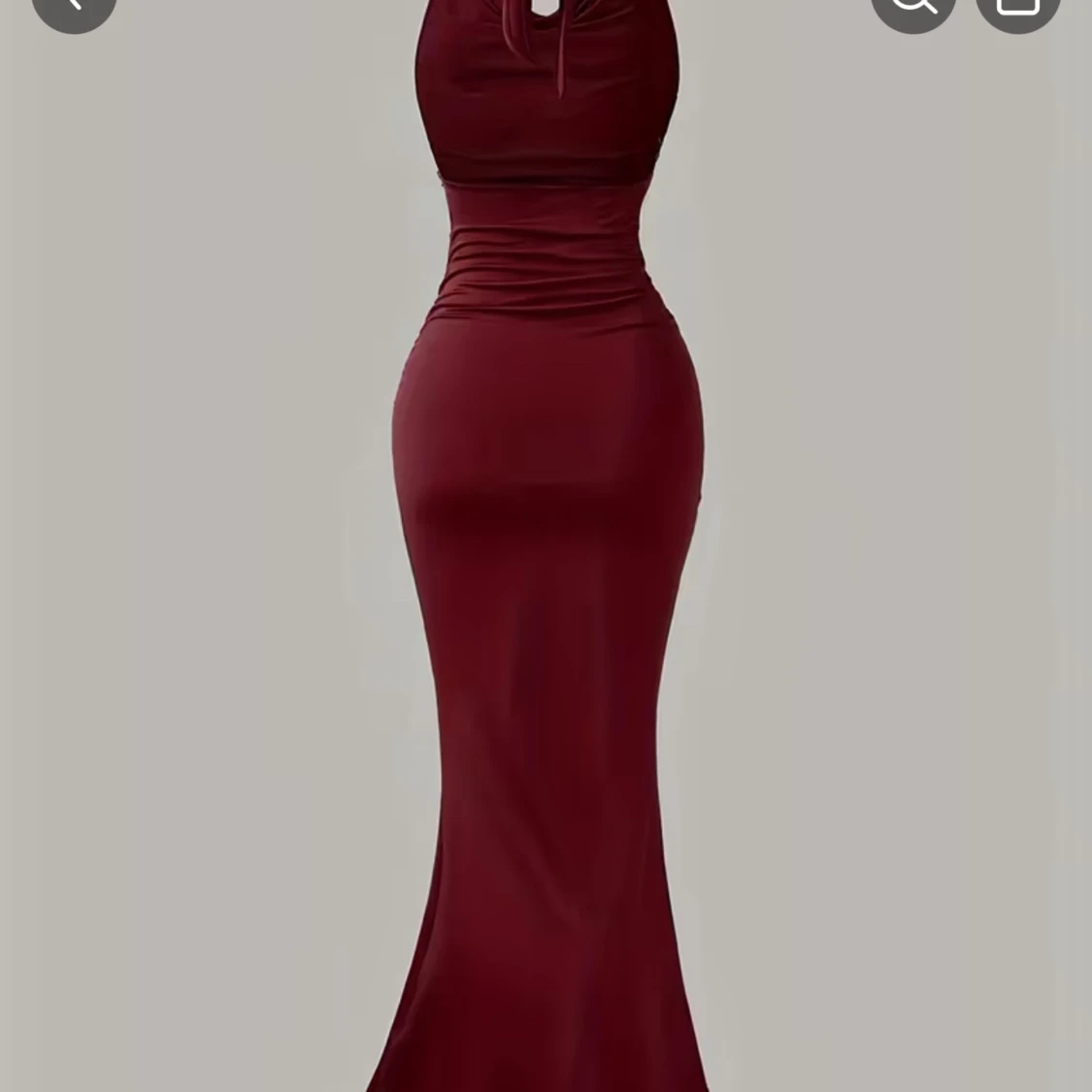 Vinröd långklänning med tight passform - 1