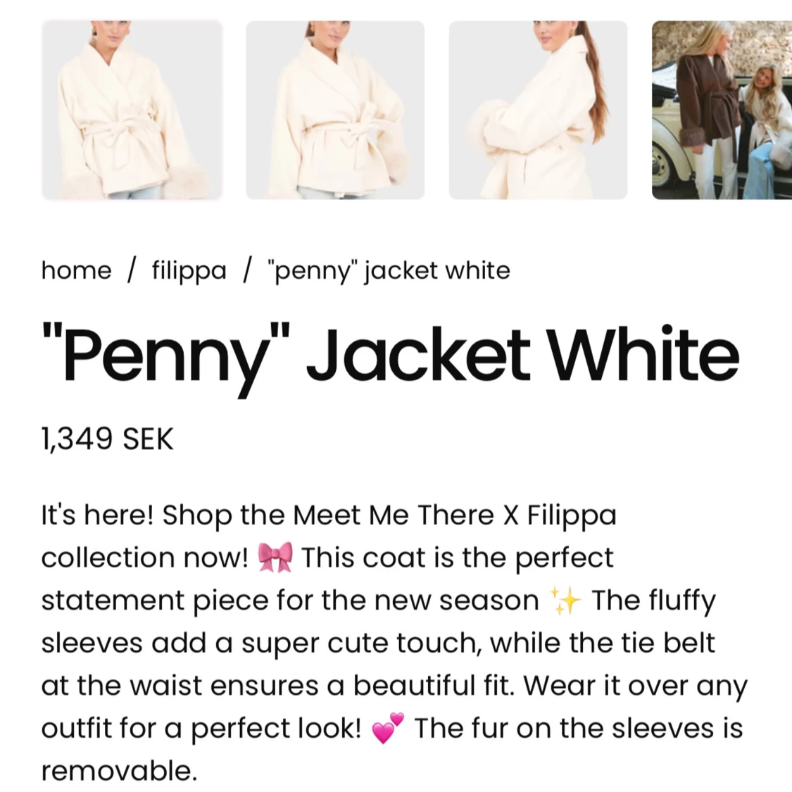 Vit kappa Penny från Meet Me There x Filippa - 1