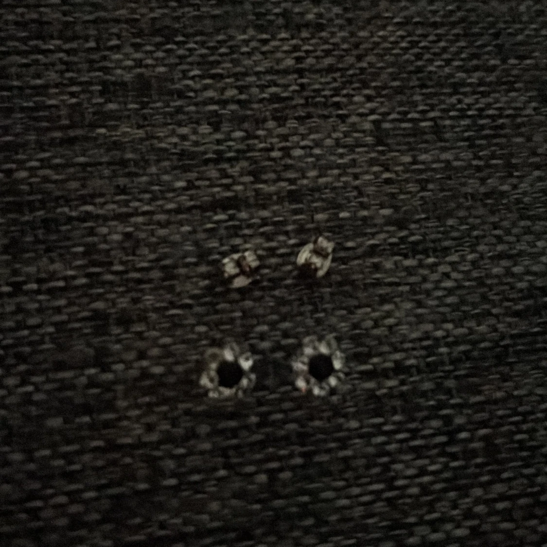 Silverfärgade örhängen med svart sten - 4