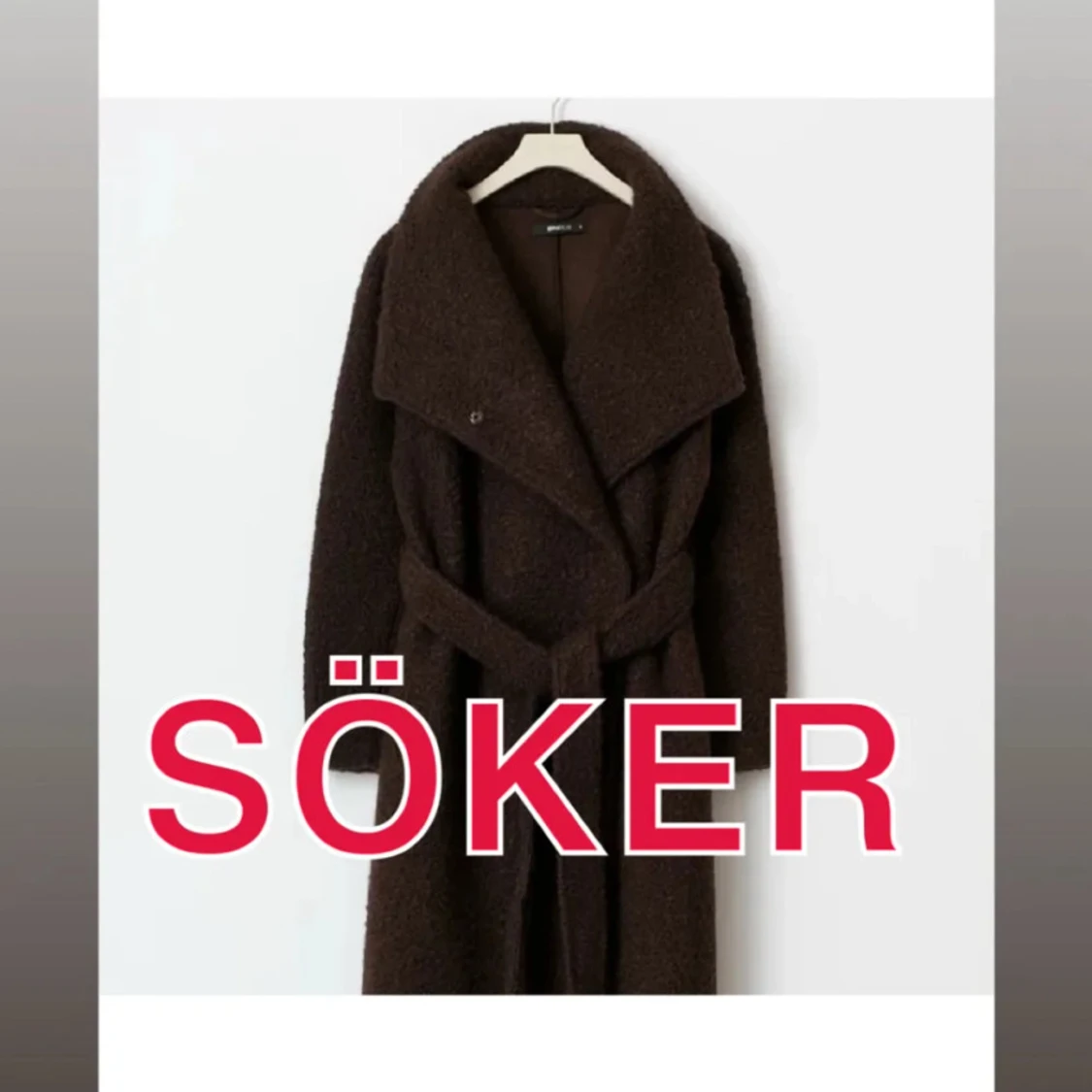 Brun teddyrock med bälte