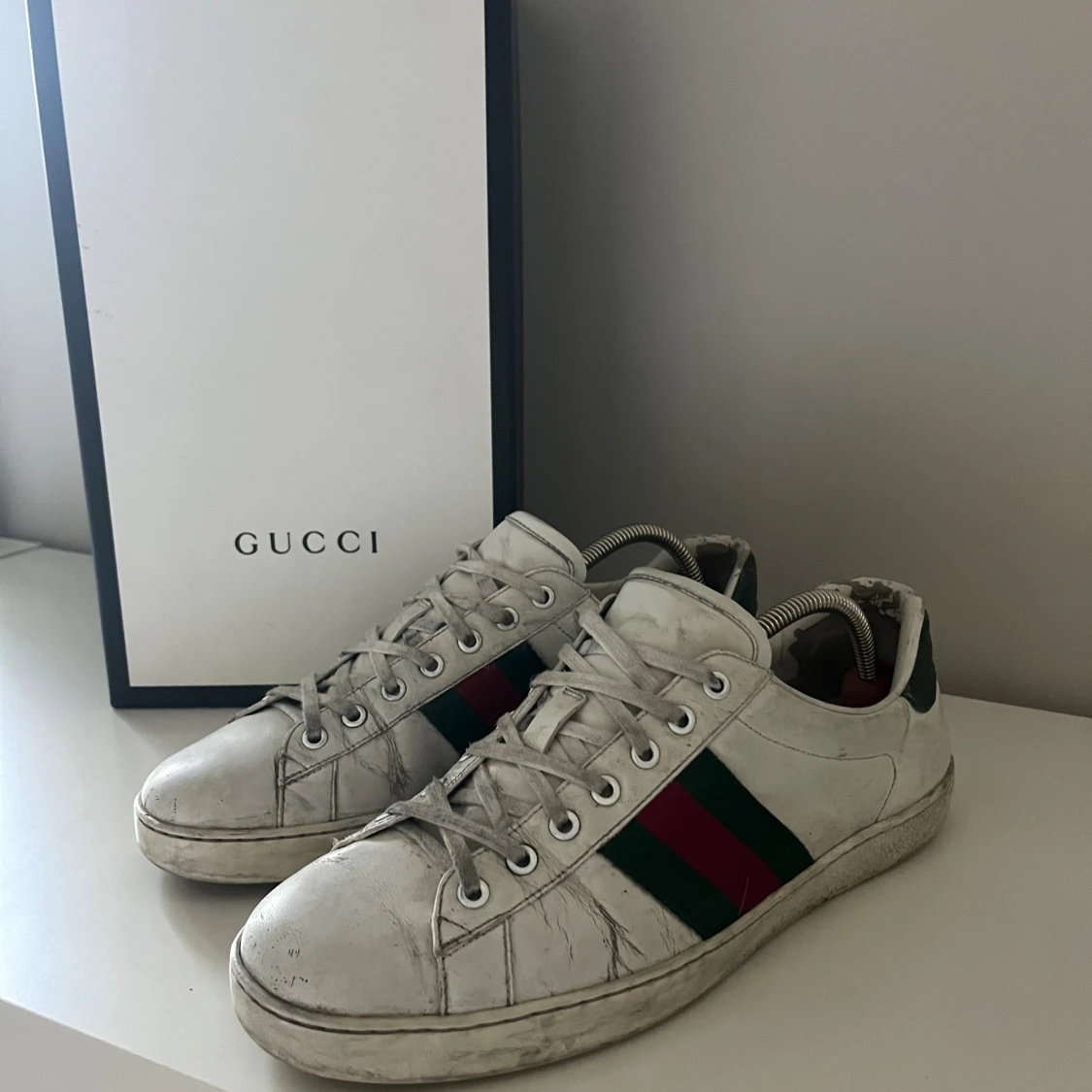 Gucci Ace vita sneakers (ÄKTA)