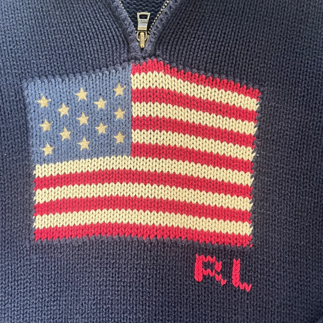 Mörkblå stickad tröja Polo Ralph Lauren - 1