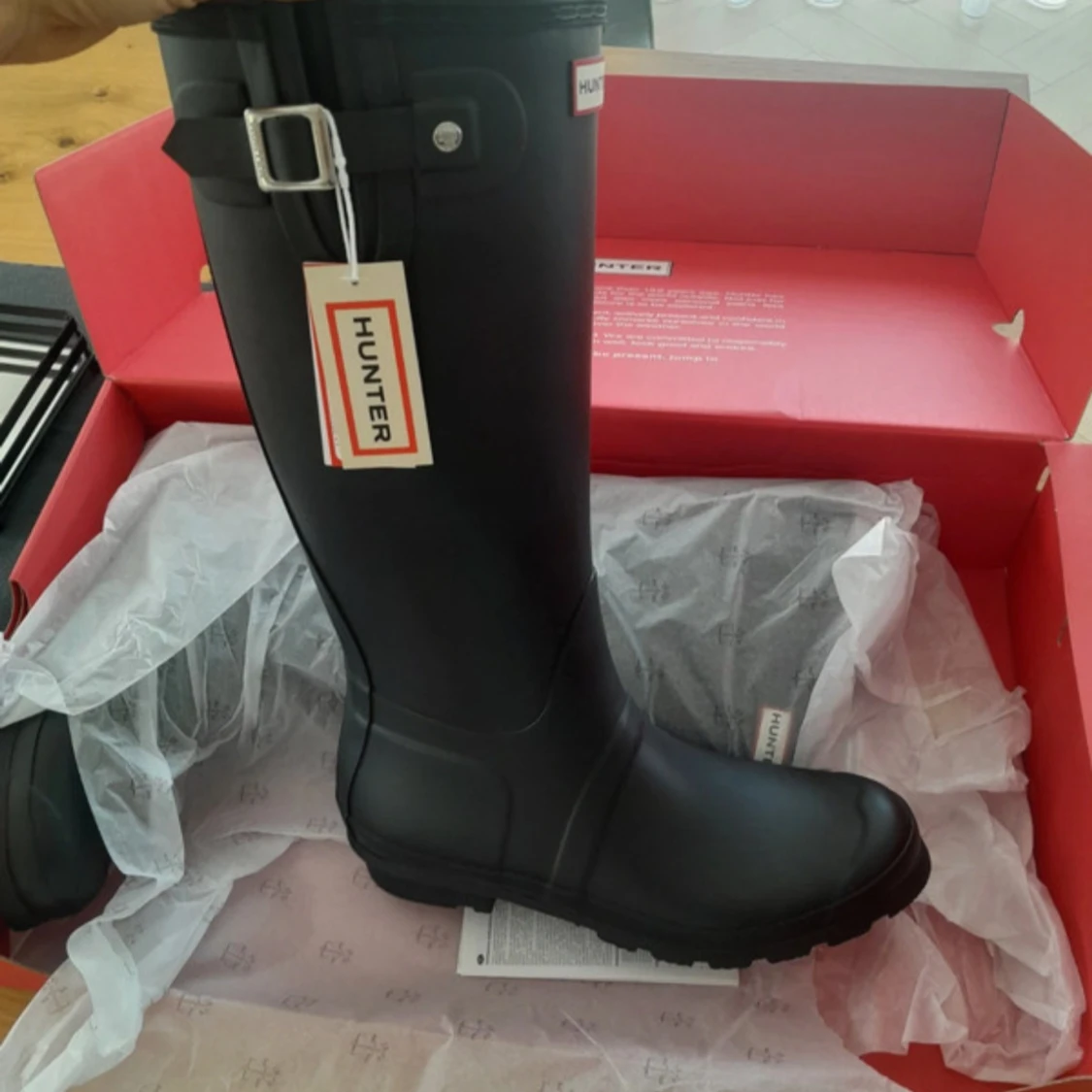 Svarta Hunter stövlar med spänne - 1