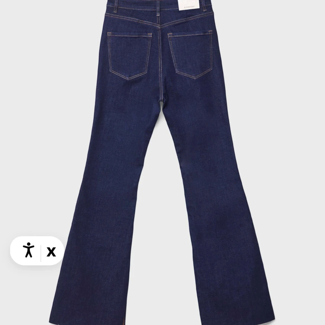 Mörkblå bootcut jeans med hög midja - 1