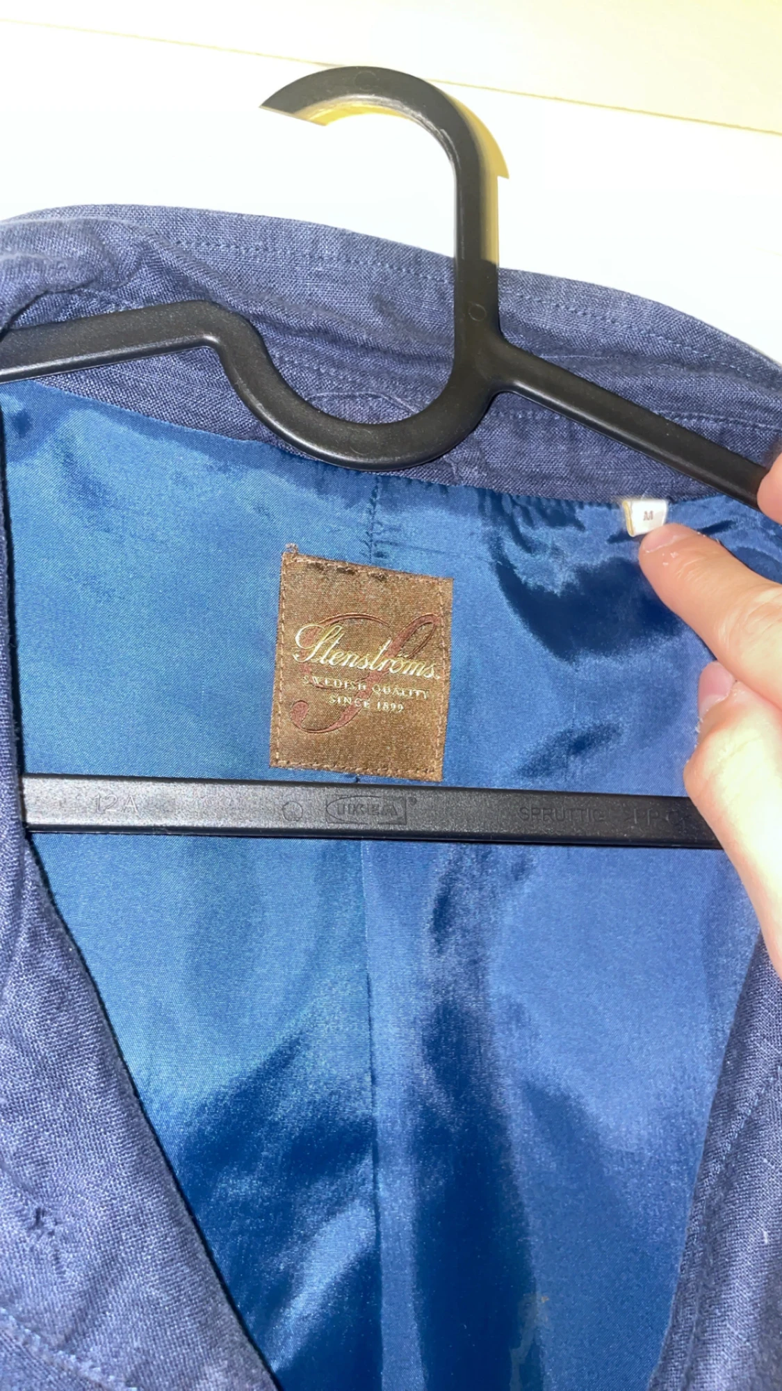 Mörkblå Stenströms overshirt i linne - 1