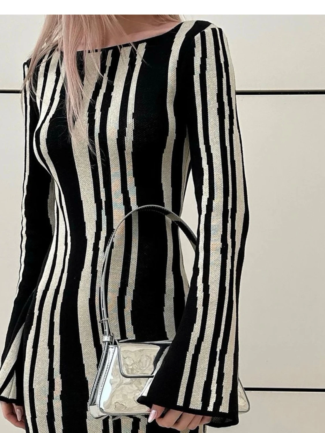 Stickad maxiklänning - 3