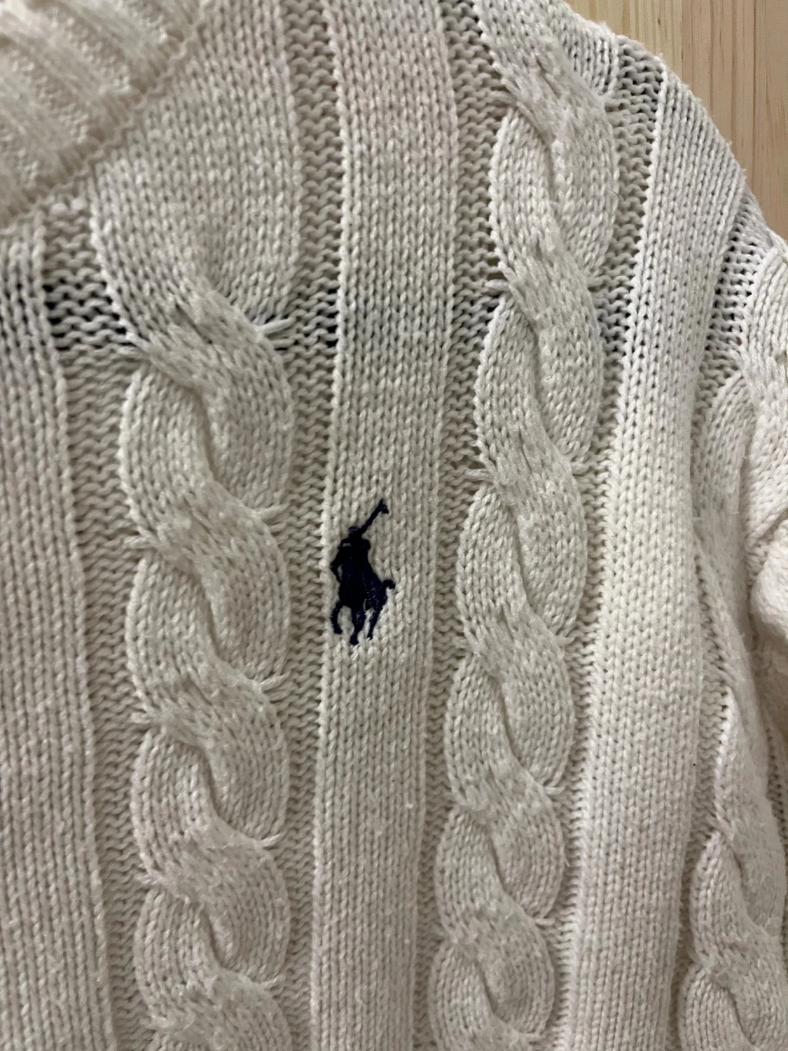 Vit kabelstickad tröja Ralph Lauren - 1