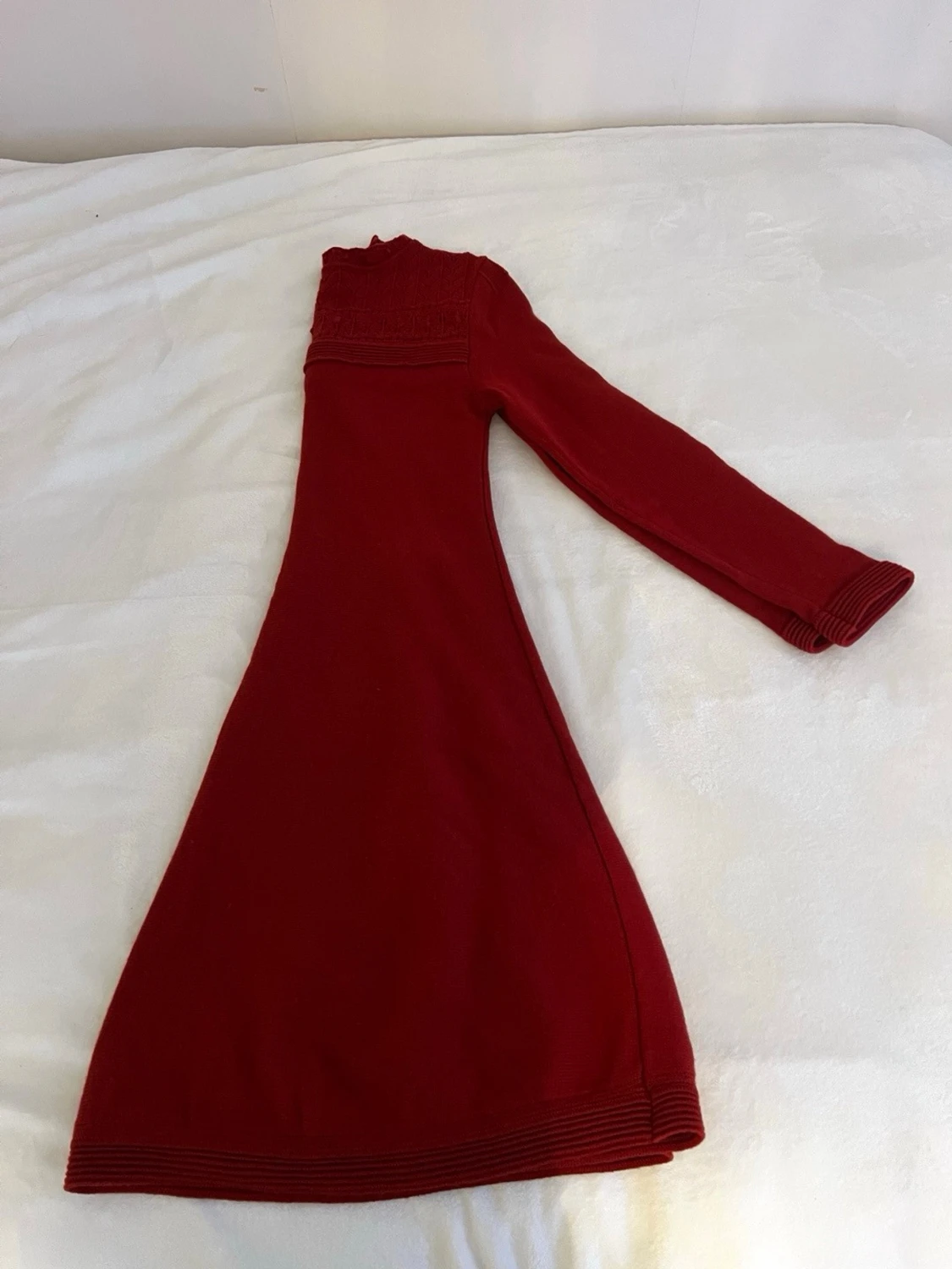 Röd stickad klänning Ivko - 3