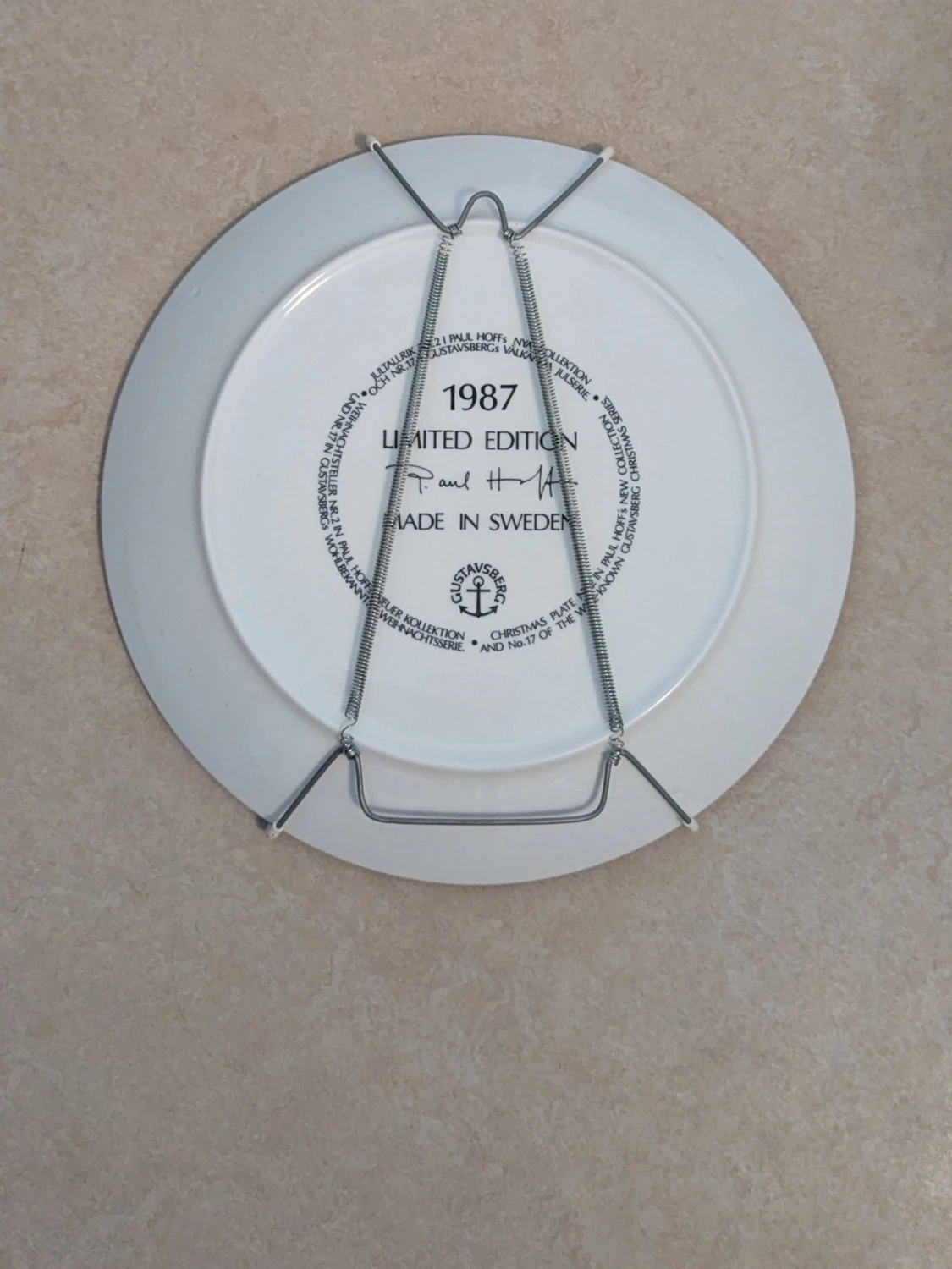 Jultallrik nr 21 - 1987 Limited edition av Paul Hoff  - 3