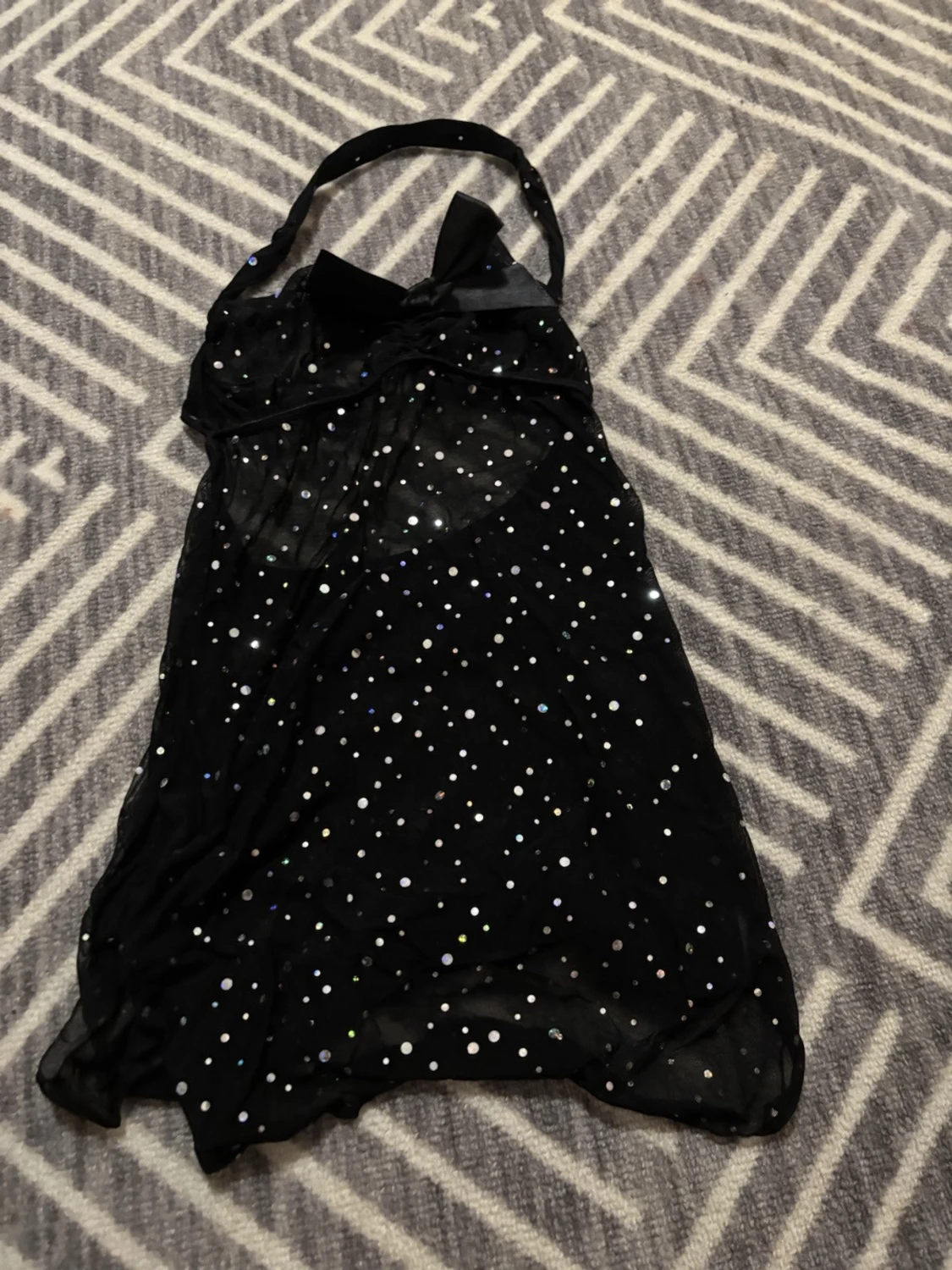 Svart glittrig bandeau tubtopp