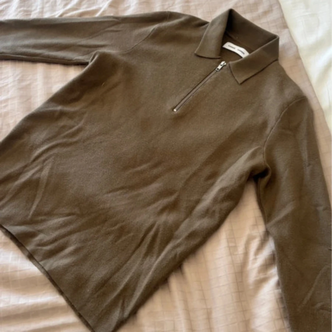 Brun stickad half zip-tröja Samsøe - 1