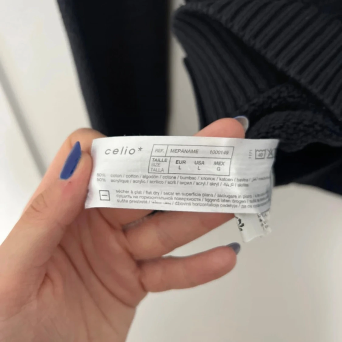 Mörkblå stickad tröja från Celio - 3