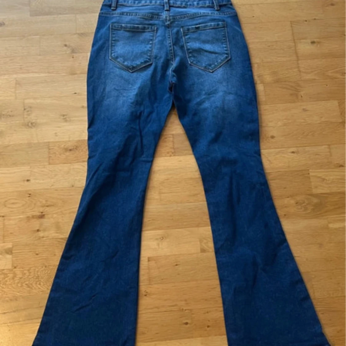 Blå bootcut jeans, S - 1