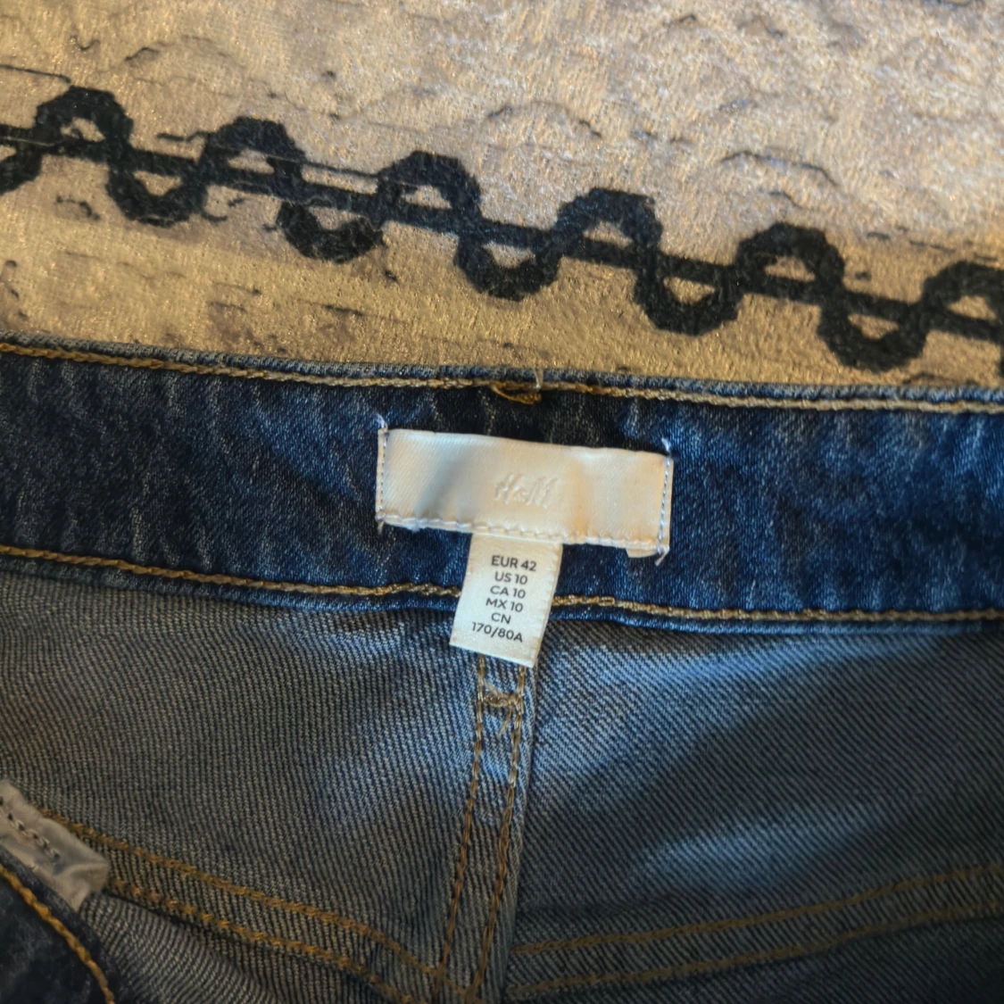 Blå raka jeans från H&M, strl 42 - 1