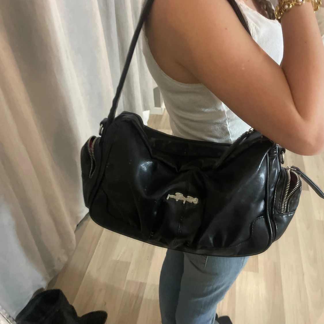 Svart axelväska från L.Credi i skinn - 3