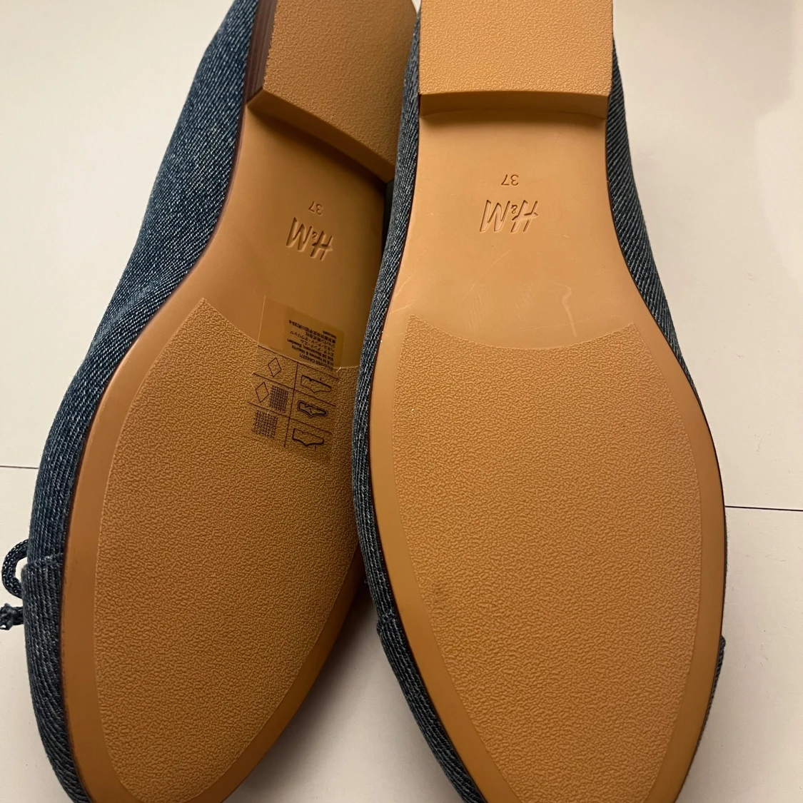 Blå denim ballerina H&M storlek 37 - 1