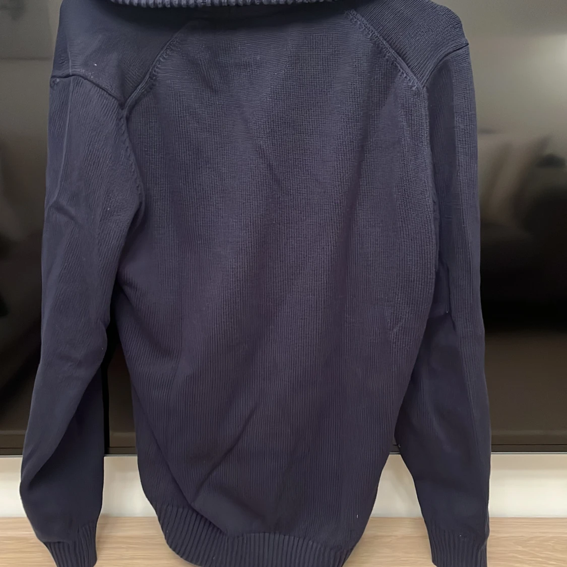 Marinblå stickad half zip-tröja GANT - 1