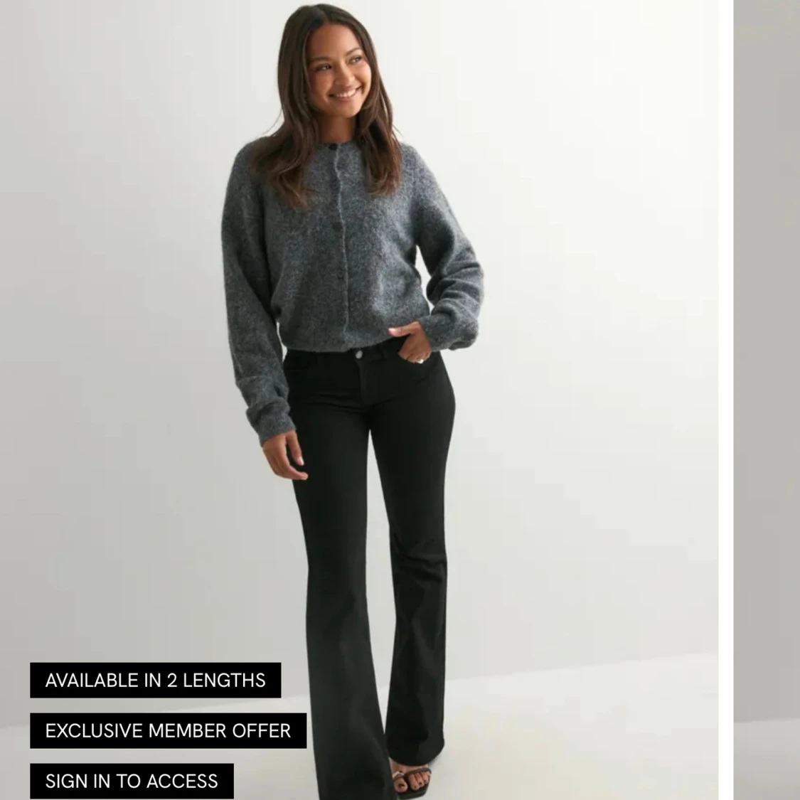 Svarta bootcut jeans med hög midja - 1