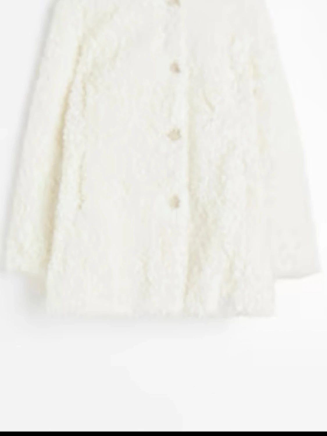 Vit teddyjacka i Pile med knappar